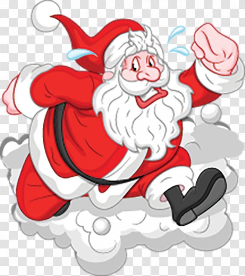 Santa Claus Christmas Run Day Stock Photography Vector Graphics - Cartoon Transparent PNG