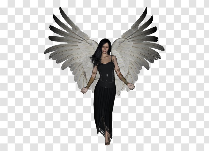 Angel Black Hair Long Human Color Transparent PNG