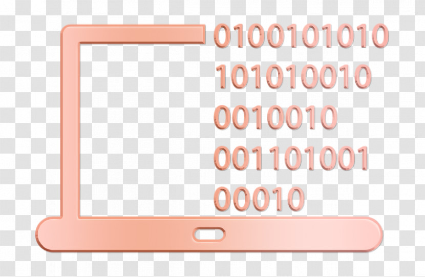 Development Icon Binary Code On Laptop Icon Technology Icon Transparent PNG
