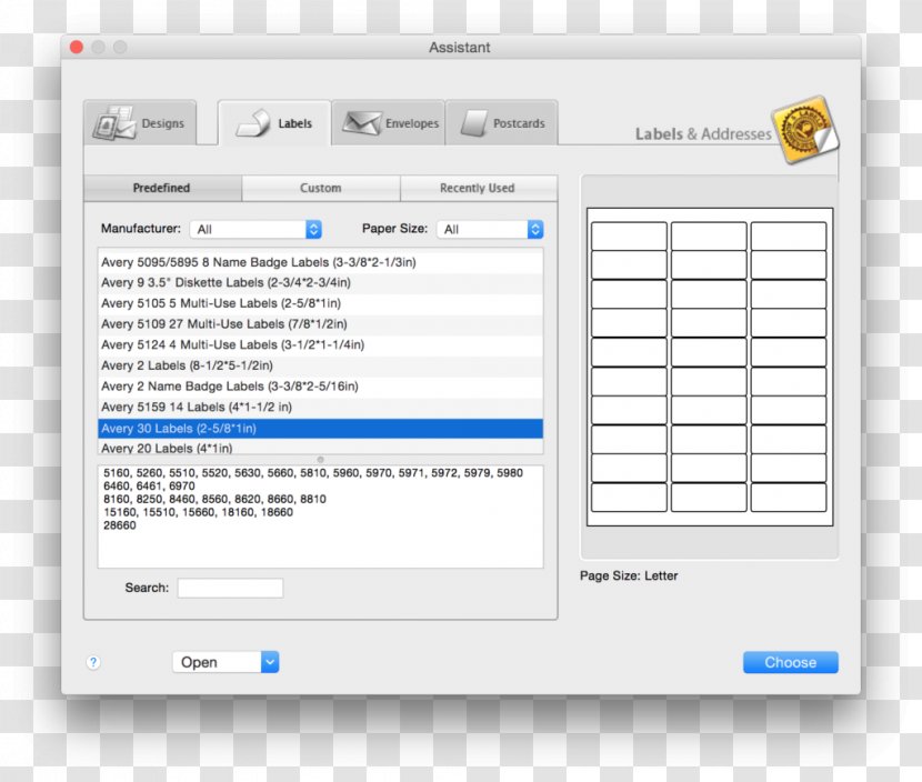 Template Microsoft Word Label Avery Dennison Excel - Screenshot - Postcard Transparent PNG