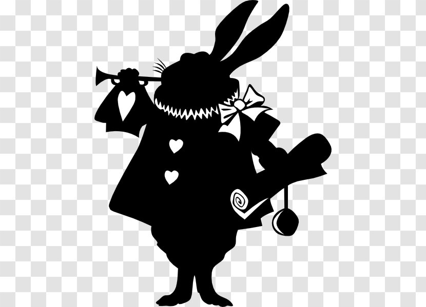 Alices Adventures In Wonderland White Rabbit The Mad Hatter Caterpillar March Hare - Art - Bunny Silhouette Transparent PNG