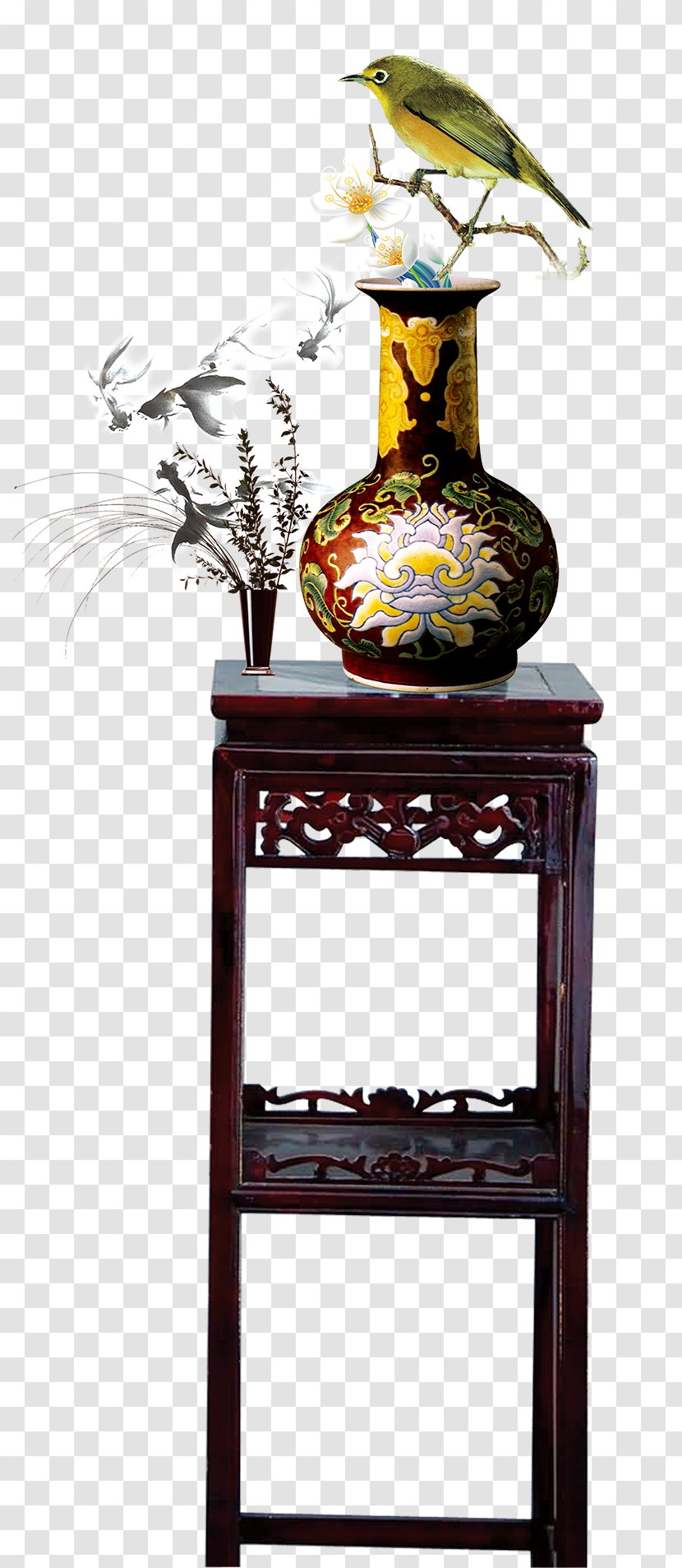Blue And White Pottery Vase Icon - Porcelain - Chinese Style Wooden On The Table Transparent PNG