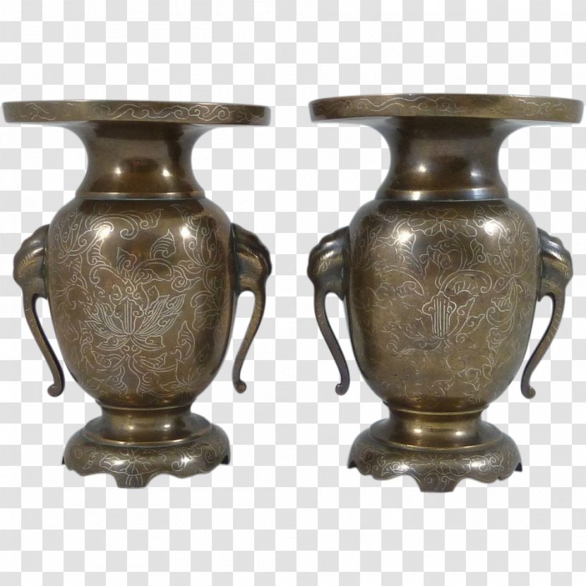 Vase Antique Brass Bronze Inlay - Baluster Transparent PNG