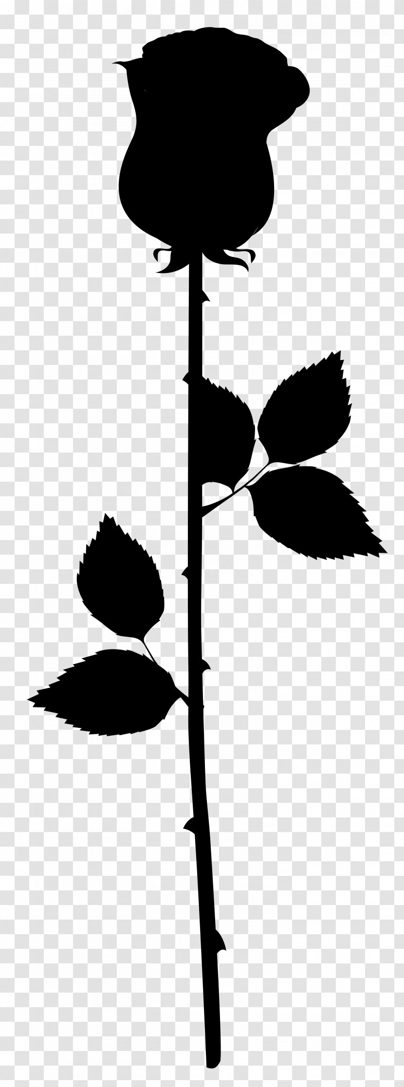 Flower Plant Stem Leaf Clip Art Line - Silhouette Transparent PNG