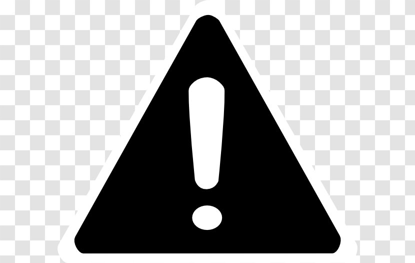 Warning Sign Hazard Symbol Clip Art - Black And White Transparent PNG