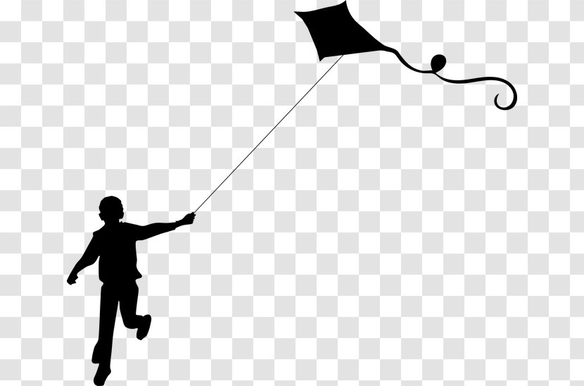 Kite Child Silhouette Clip Art - Drawing Transparent PNG