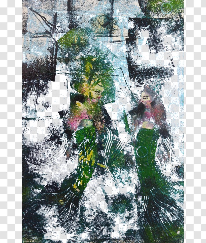 Tree Painting Water Flower - Plant - Mermaid Abstract Pattern Background Transparent PNG
