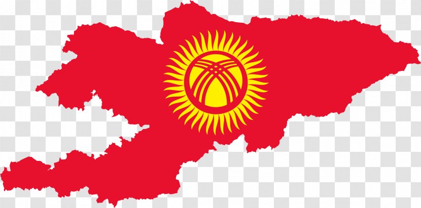 Flag Of Kyrgyzstan Map National - Watercolor - Eminem Transparent PNG
