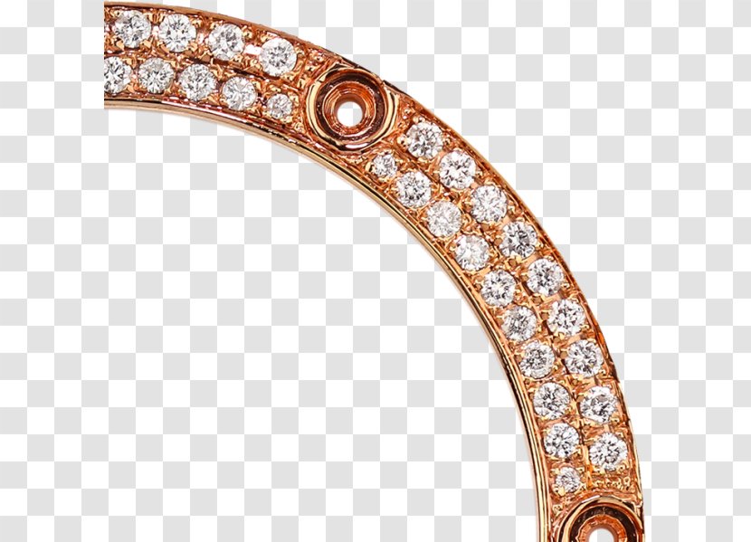 Bangle Brilliant Bezel Diamond Gold - Round Transparent PNG