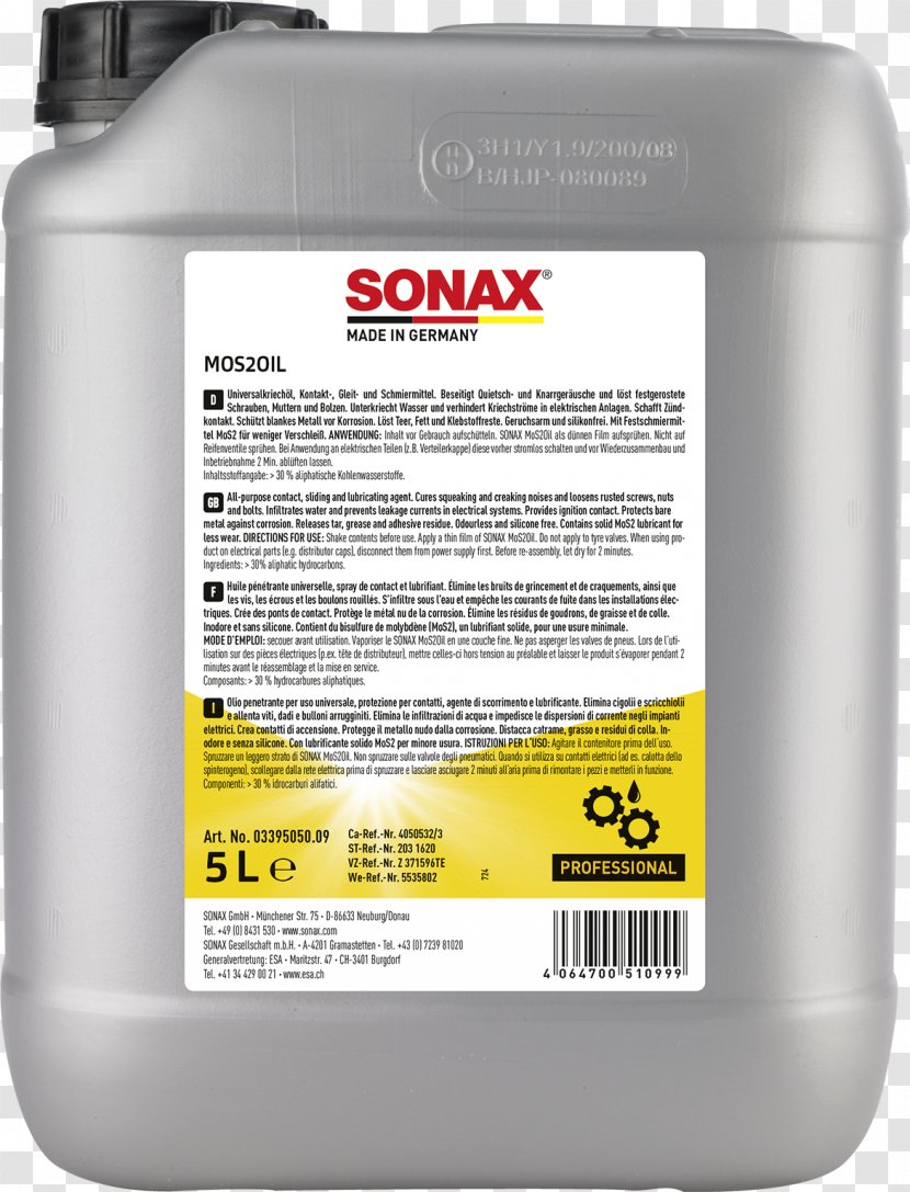 Car Sonax Liter Wax Cleaning - Hardware Transparent PNG