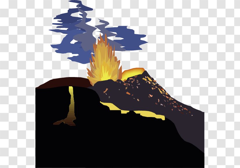 Volcano Ejecta Volcanic Crater Euclidean Vector - Bird - Cartoon Eruption Transparent PNG