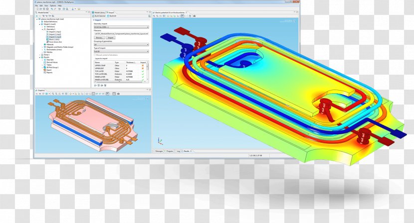 Electronic Component COMSOL Multiphysics Simulation - Import - Geometric Layers Transparent PNG