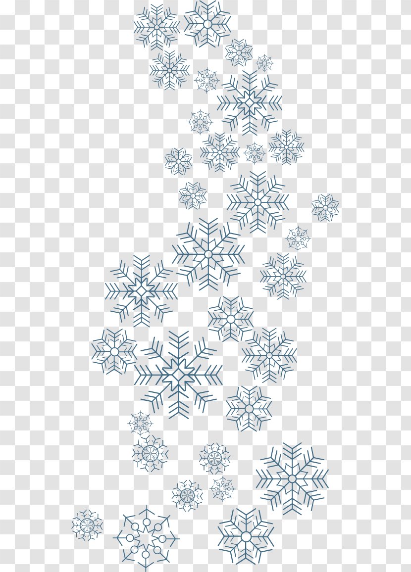 Snowflake Schema - Symmetry - Beautiful Winter Vector Snow Flurries Transparent PNG