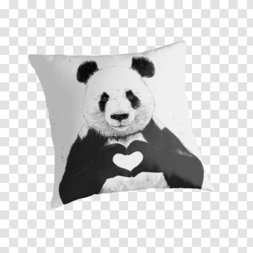 Giant Panda Bear Art Bag - Throw Pillow - All You Need Is Love Transparent PNG