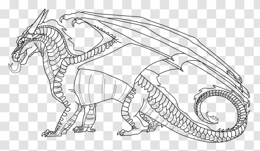 Wings Of Fire The Dragonet Prophecy Line Art Drawing - Dragon Transparent PNG
