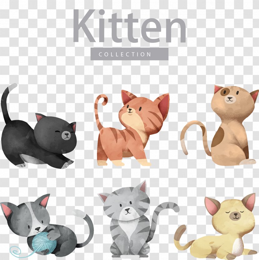 Cat Dog Kitten Illustration - Cartoon Cute Vector Transparent PNG