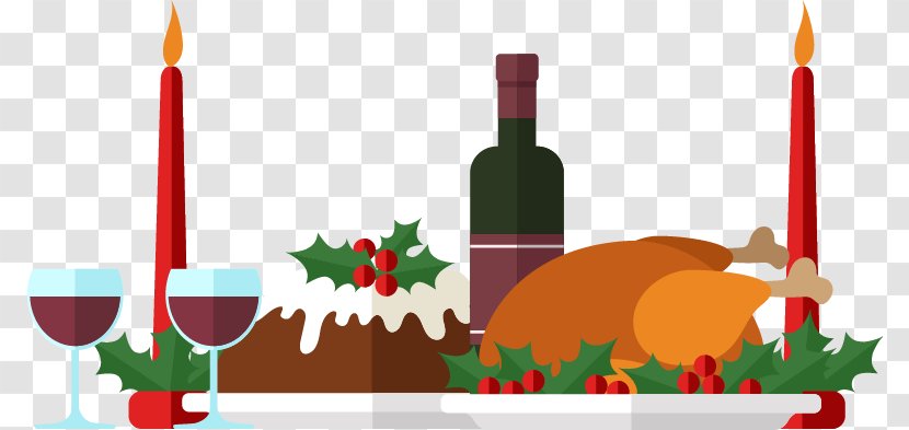 Wine Supper Food Dinner Empresa - Restaurant - Christmas Vector Material Transparent PNG