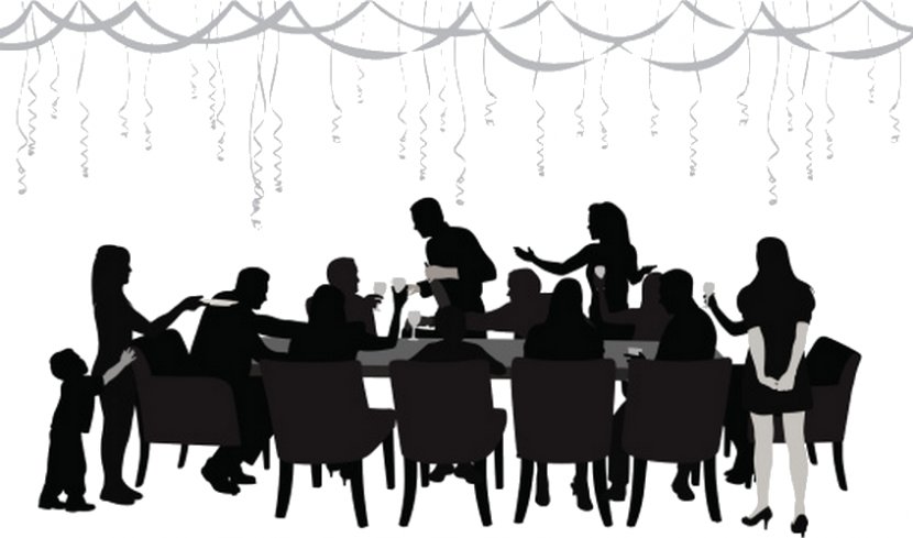 Vector Graphics Stock Illustration Dinner Silhouette Image - Black And White Transparent PNG