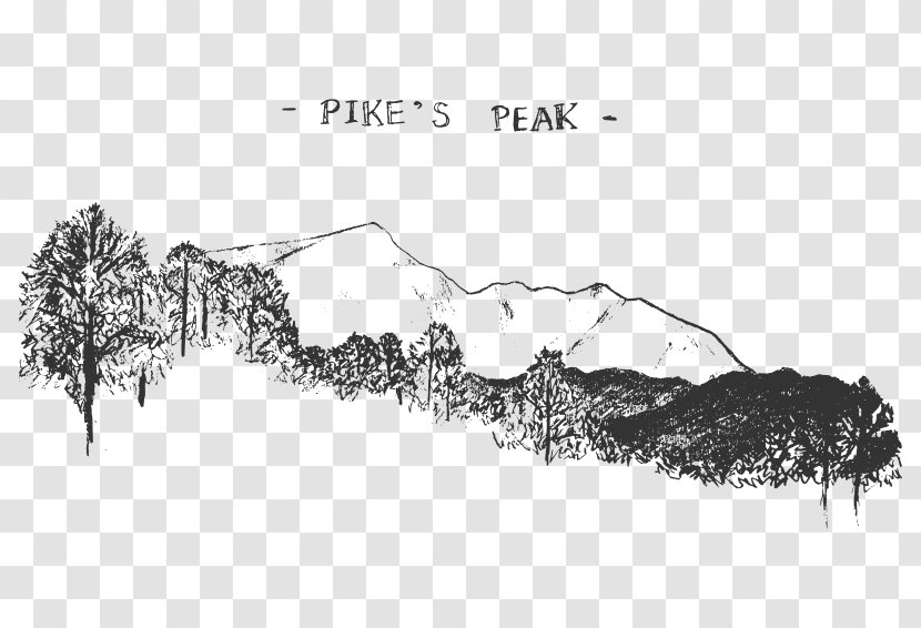 Pikes Peak Garden Of The Gods Drawing Clip Art - Colorado - Sketch Vector Transparent PNG