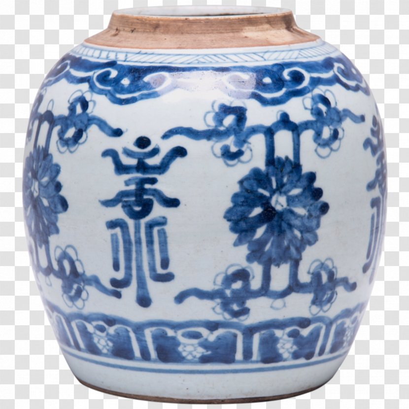 Blue And White Pottery Vase Ceramic Cobalt - Porcelain Transparent PNG