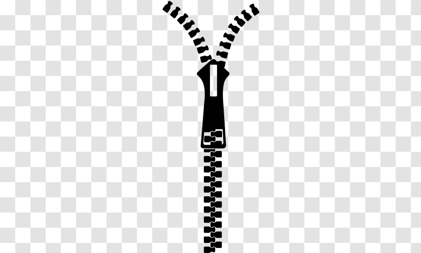 Silhouette Zipper - Black And White Transparent PNG