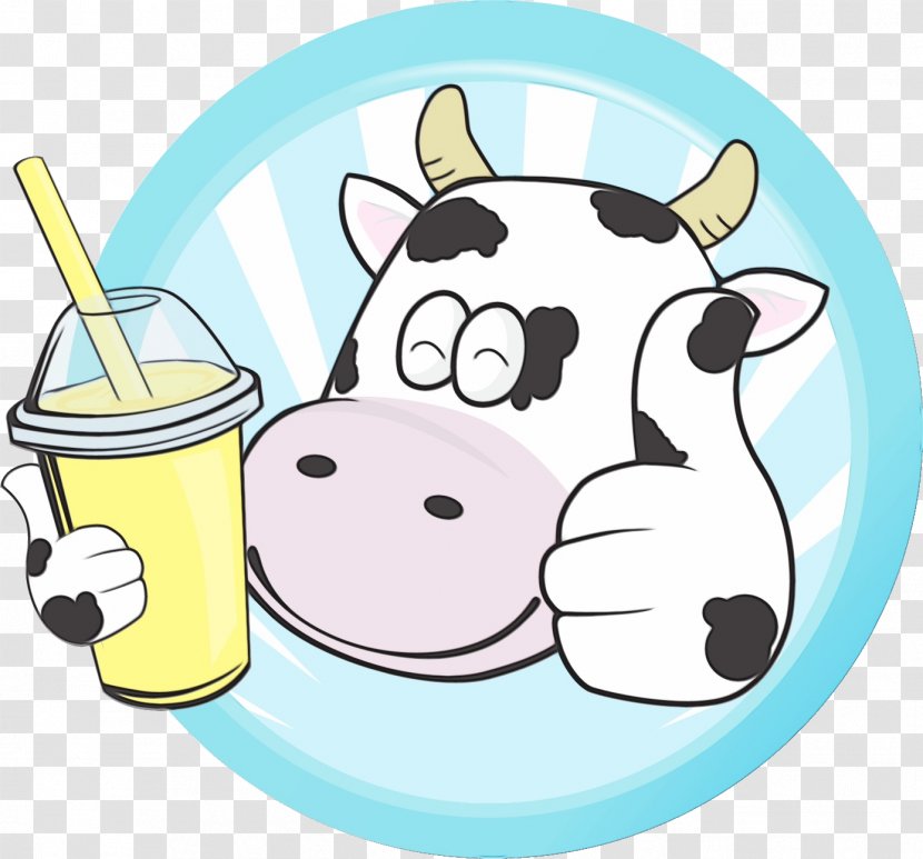 Cartoon Clip Art Dairy Cow - Watercolor Transparent PNG