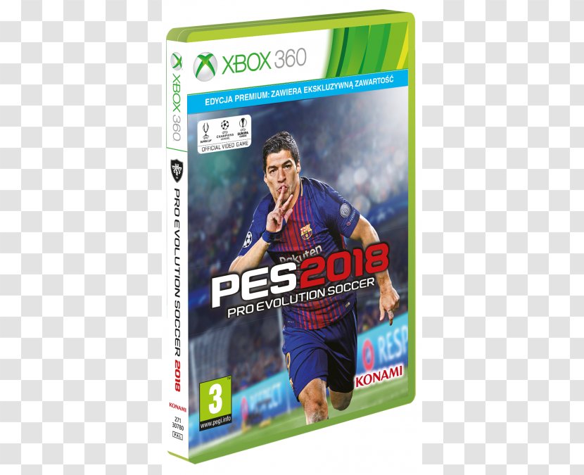 Pro Evolution Soccer 2018 Xbox 360 2017 2016 Video Game - Playstation 3 - Pes Transparent PNG