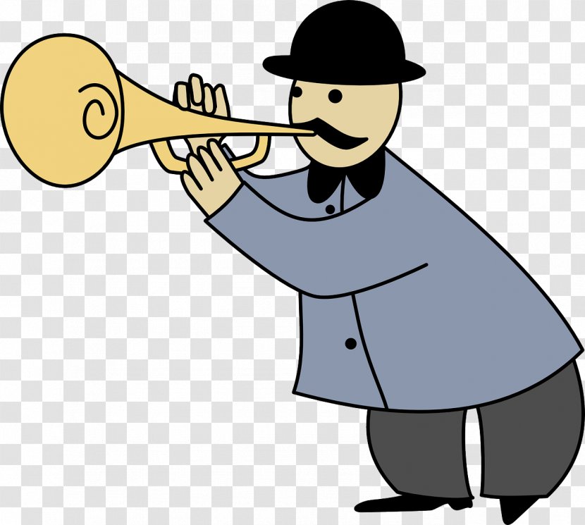 Trumpeter Clip Art - Flower - Trumpet And Saxophone Transparent PNG