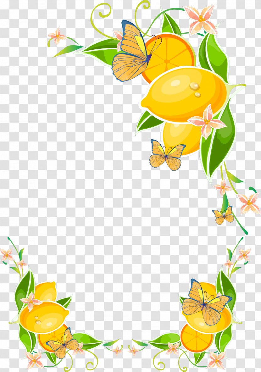 Juice Lemon Clip Art - Fruit - Border Transparent PNG