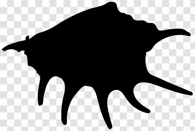 Cattle Black & White - Mammal - M Clip Art Silhouette Transparent PNG