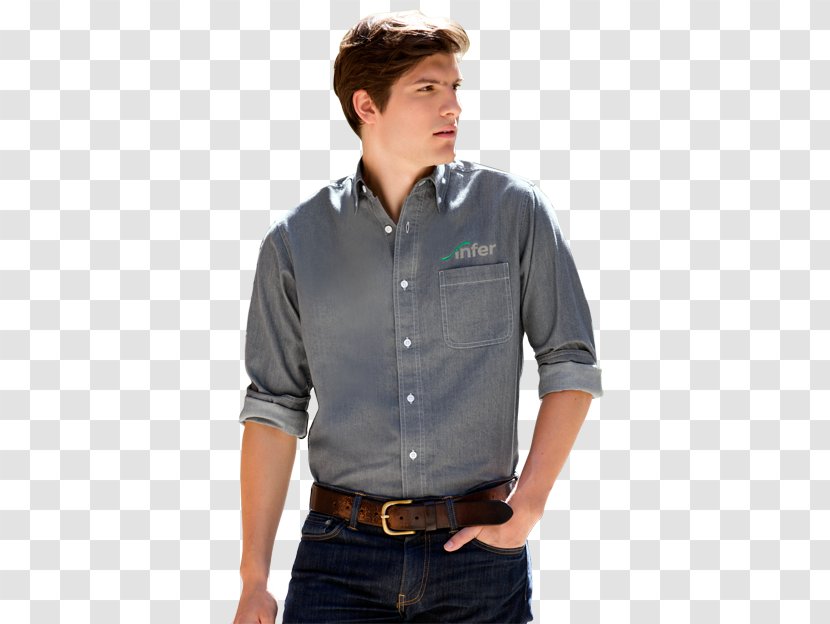 Dress Shirt T-shirt Denim Sleeve - Collar - Mens Button Up Shirts Transparent PNG