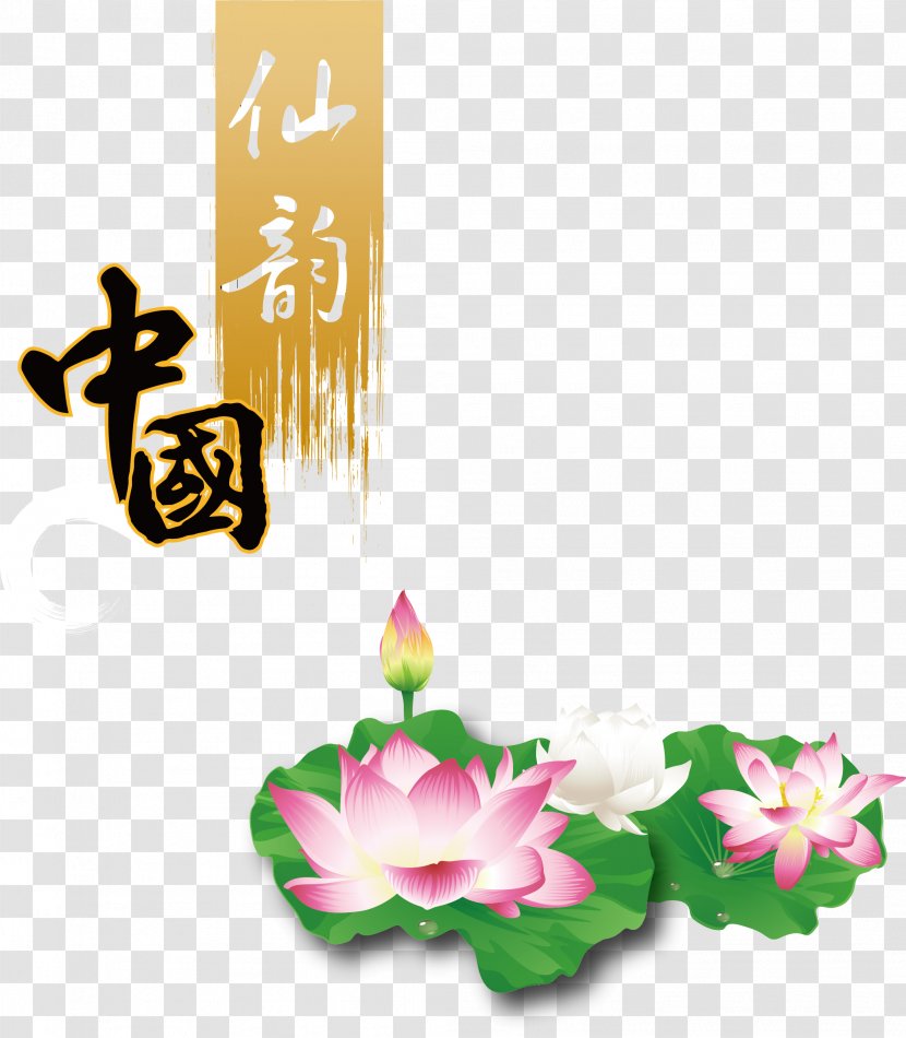 Euclidean Vector Font - Flower - Lotus Poster Transparent PNG
