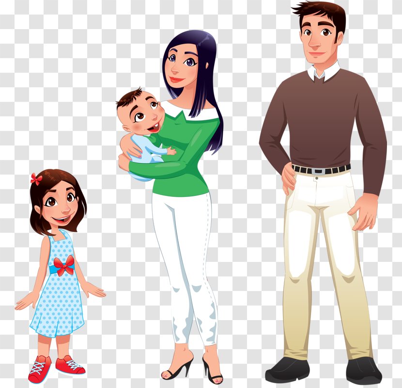 Mother Cartoon Father Illustration - Happy Family Transparent PNG