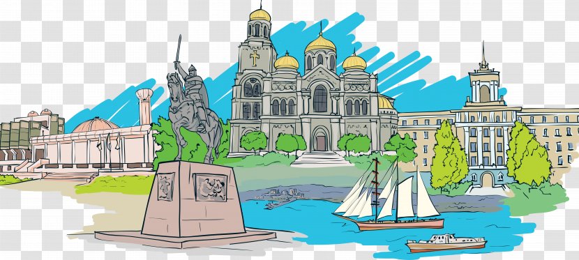 Varna Euclidean Vector Postcard Illustration - Bulgaria - City Transparent PNG