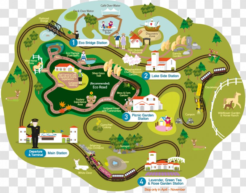 Ecoland Theme Park Gotjawal Forest Love Land Train - Water Map Transparent PNG