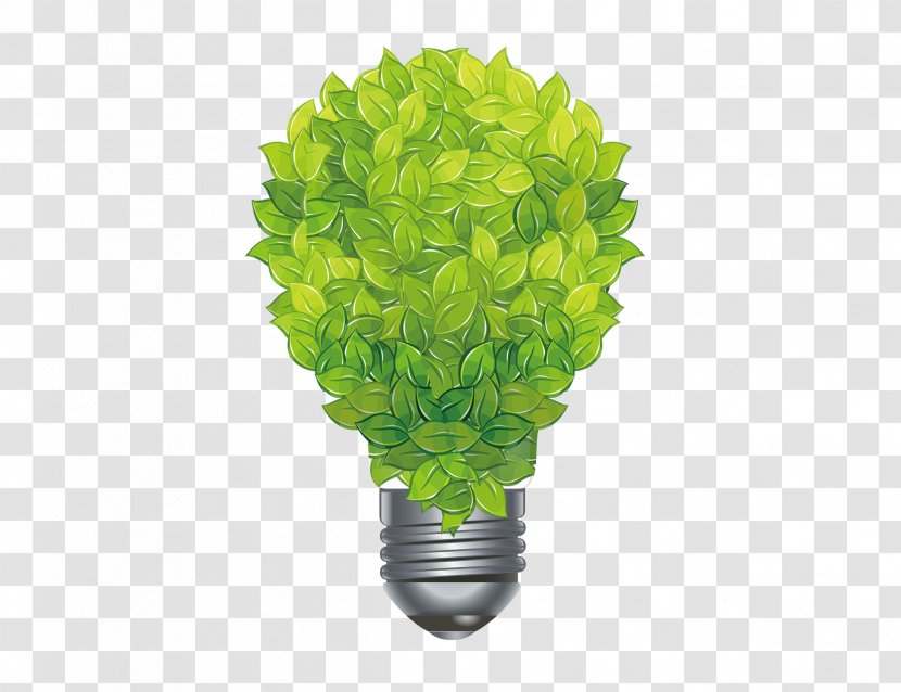 Green Clip Art - Leaf - Creative Light Bulb Transparent PNG