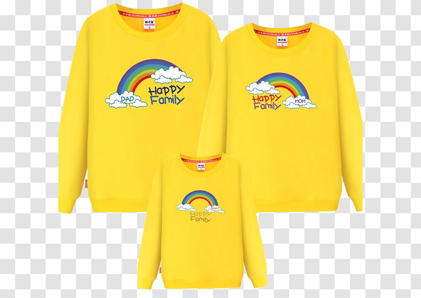 T-shirt Clothing Sweater Top Rainbow - Sleeve - Cartoon Family Fitted Transparent PNG