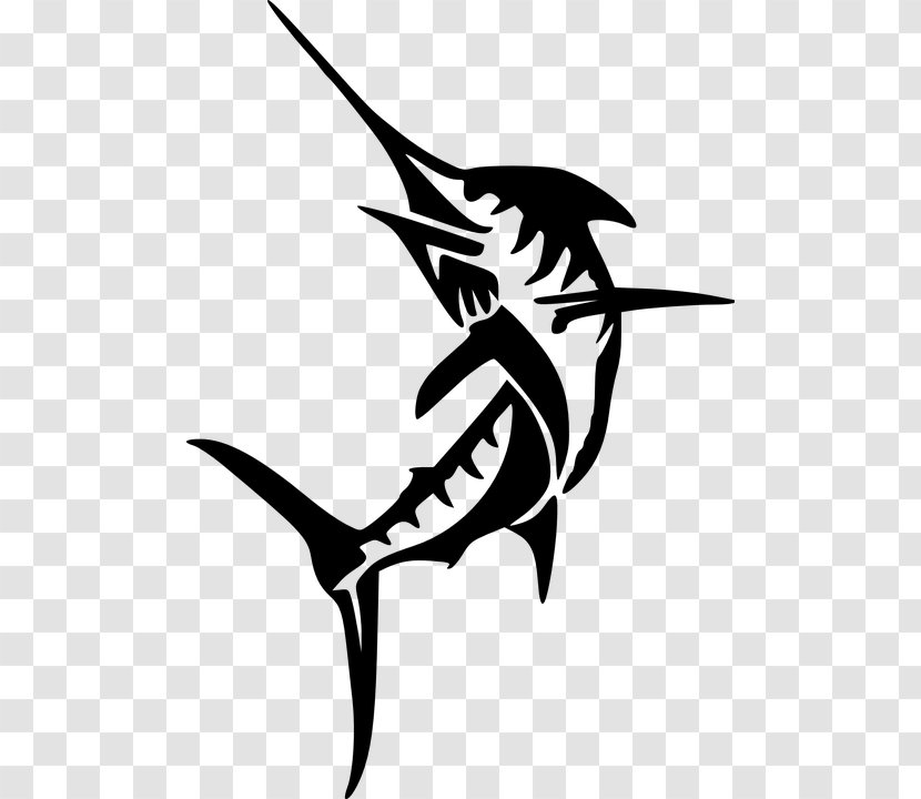 Atlantic Blue Marlin Swordfish Fishing Clip Art - Monochrome Photography Transparent PNG