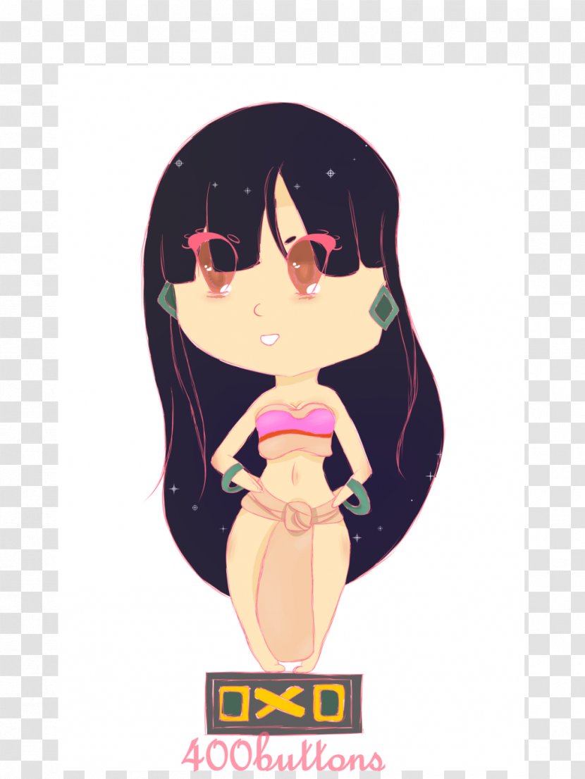 Cartoon Black Hair Character - Frame - Chel Transparent PNG