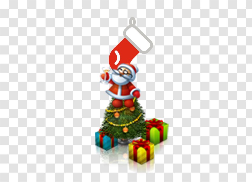 Santa Claus Christmas Ornament Tree - New Years Day - Gift Boxes Combination Transparent PNG