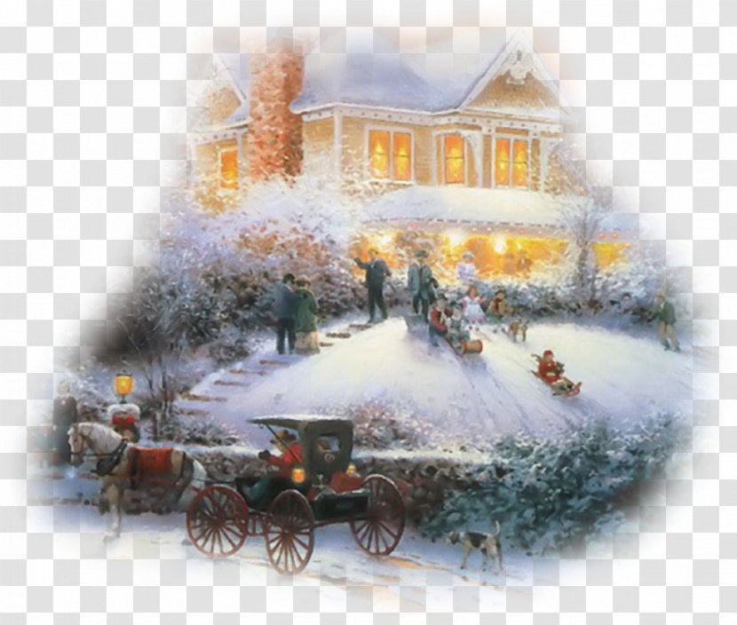 Graceland Christmas Painting Day Image Art - Thomas Kinkade Transparent PNG