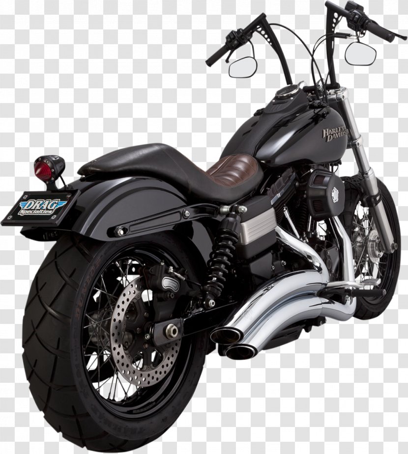 Exhaust System Harley-Davidson Super Glide Motorcycle Vance & Hines - Harley-davidson Transparent PNG