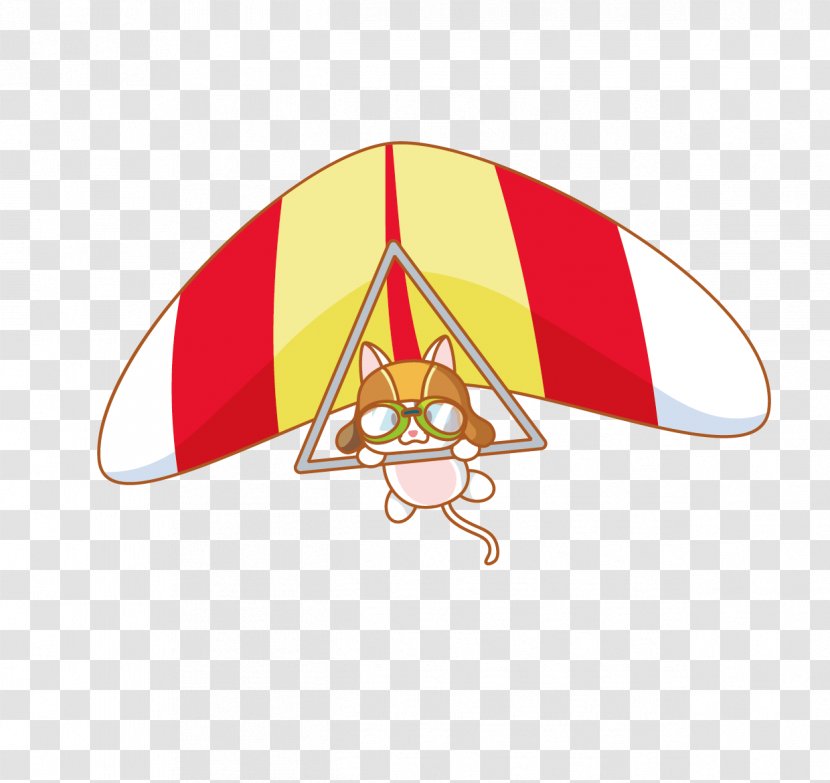 Cartoon Paragliding - Wing - Vector Cat And Transparent PNG