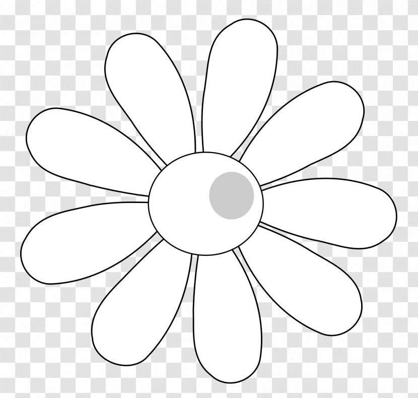Coloring Book Common Daisy Flower Clip Art - Images Of Black And White Flowers Transparent PNG