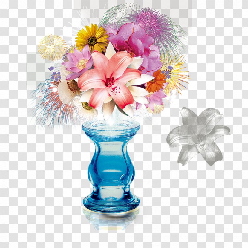 Vase Flower Fireworks - Cut Flowers Transparent PNG