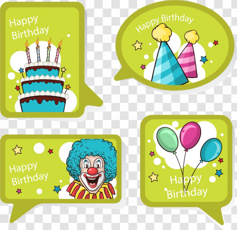 Birthday Cake Euclidean Vector Clip Art - Area - Hand Painted Green Label Transparent PNG