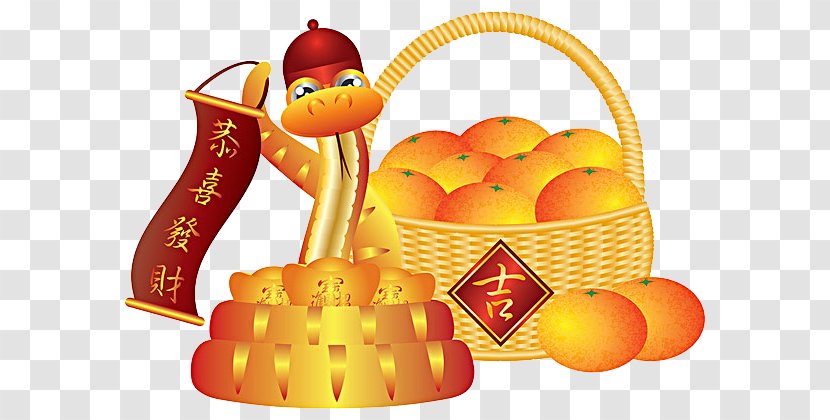Chinese New Year Mandarin Orange Illustration - The Of Snake. Transparent PNG