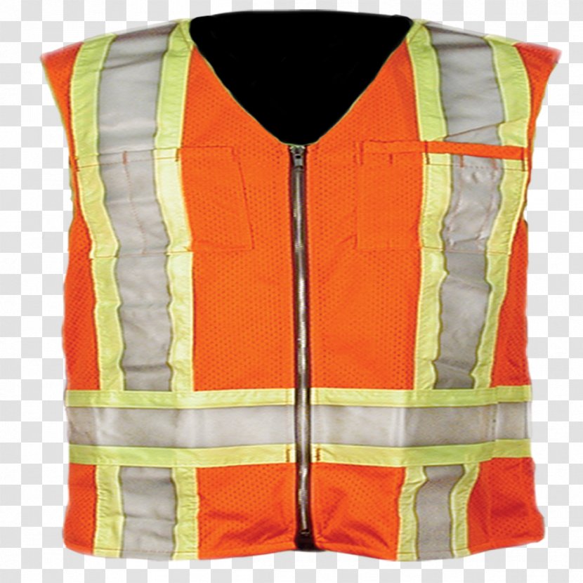 Gilets High-visibility Clothing Sleeve - Orange - Safety Vest Transparent PNG