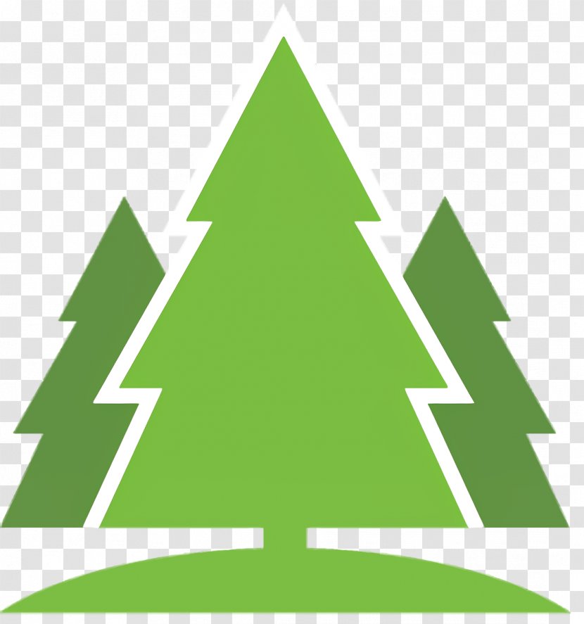 Christmas Tree Line - Fence - Triangle Evergreen Transparent PNG