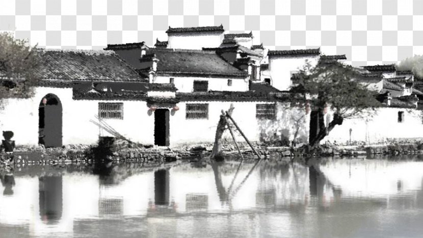 Handan Photography Jiangnan Ink Wash Painting - Building - The Ancient Town Of White Walls Transparent PNG